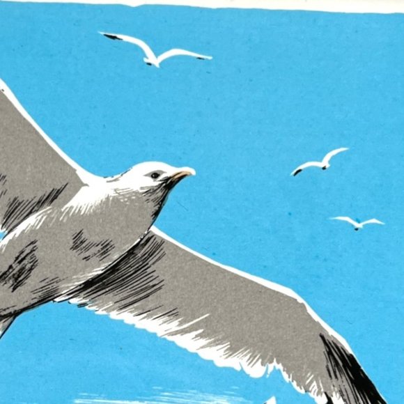 Vtg Screencraft Seagull TRIVET / WALL HANGING Ceramic 6" sq - Picture 4 of 6